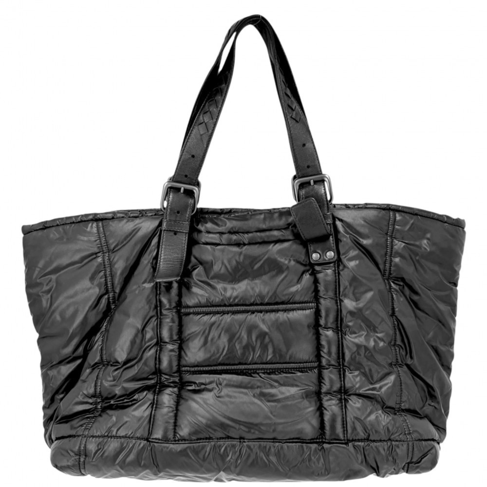 BOTTEGA VENETA Black Leather Intrecciato Tote Bag
